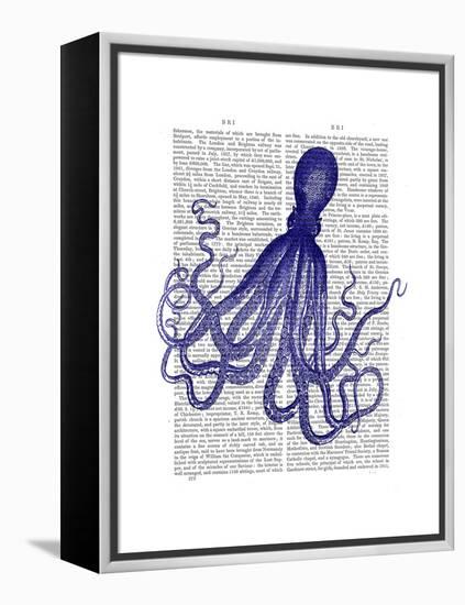 Blue Octopus 4-Fab Funky-Framed Stretched Canvas