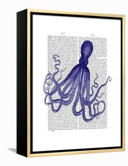 Blue Octopus 4-Fab Funky-Framed Stretched Canvas