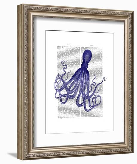 Blue Octopus 4-Fab Funky-Framed Art Print