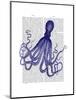 Blue Octopus 4-Fab Funky-Mounted Art Print
