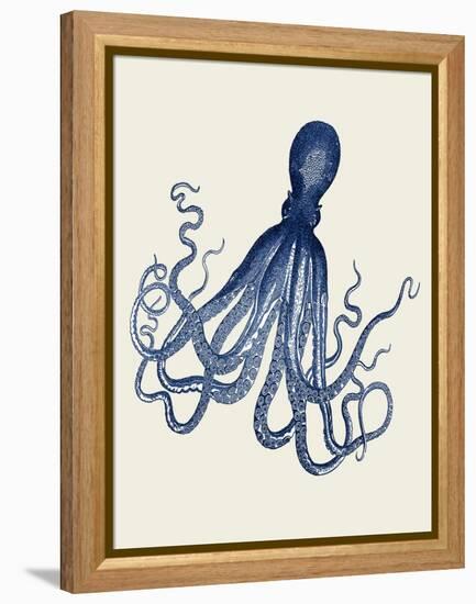 Blue Octopus on Cream e-Fab Funky-Framed Stretched Canvas