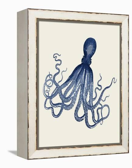 Blue Octopus on Cream e-Fab Funky-Framed Stretched Canvas