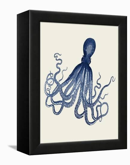 Blue Octopus on Cream e-Fab Funky-Framed Stretched Canvas