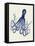 Blue Octopus on Cream e-Fab Funky-Framed Stretched Canvas