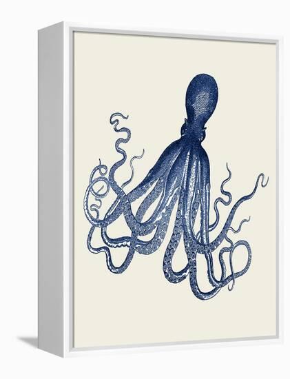 Blue Octopus on Cream e-Fab Funky-Framed Stretched Canvas