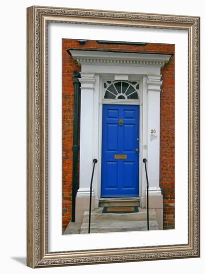 Blue Old Door in Windsor, England-Martina Bleichner-Framed Art Print