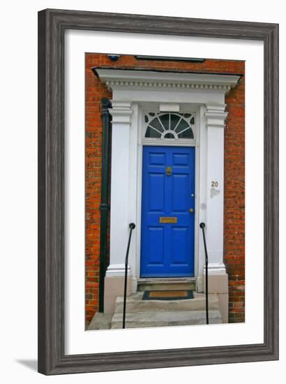 Blue Old Door in Windsor, England-Martina Bleichner-Framed Art Print