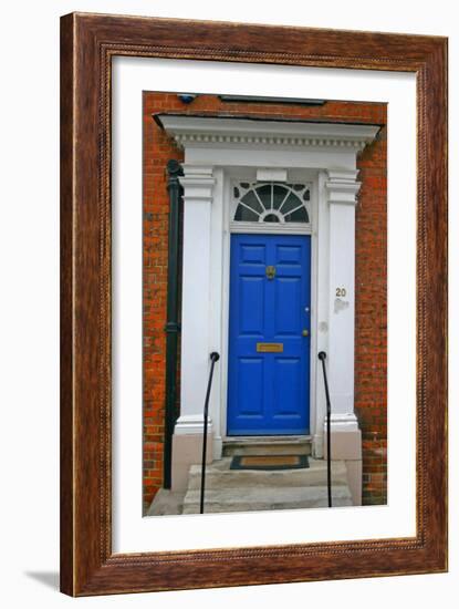 Blue Old Door in Windsor, England-Martina Bleichner-Framed Art Print