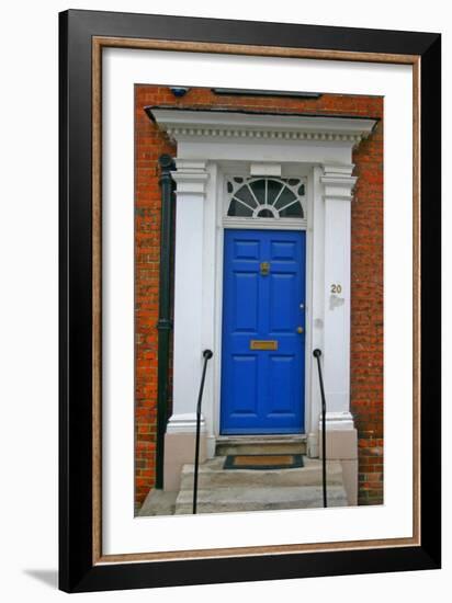 Blue Old Door in Windsor, England-Martina Bleichner-Framed Art Print