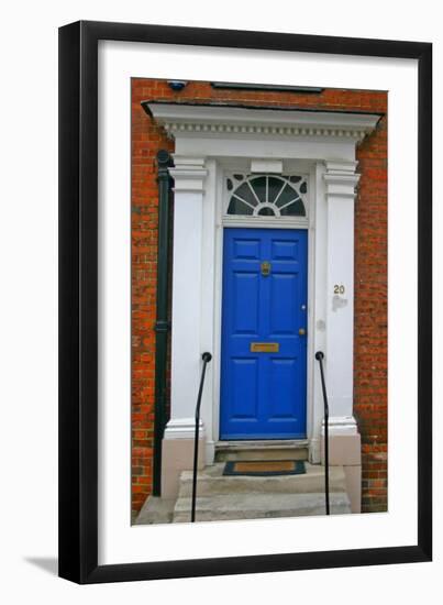 Blue Old Door in Windsor, England-Martina Bleichner-Framed Art Print