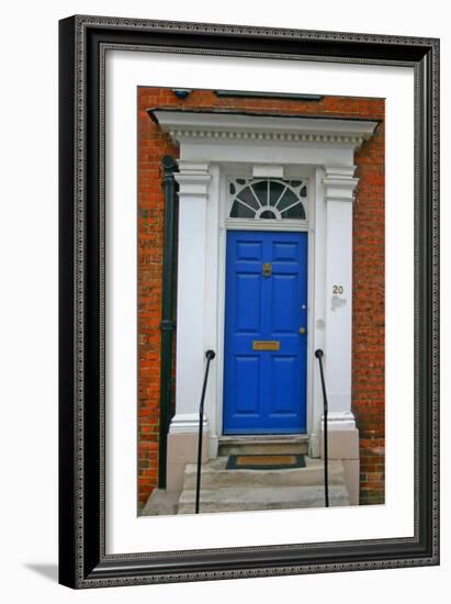 Blue Old Door in Windsor, England-Martina Bleichner-Framed Art Print