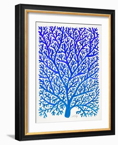 Blue Ombre Fan Coral-Cat Coquillette-Framed Giclee Print