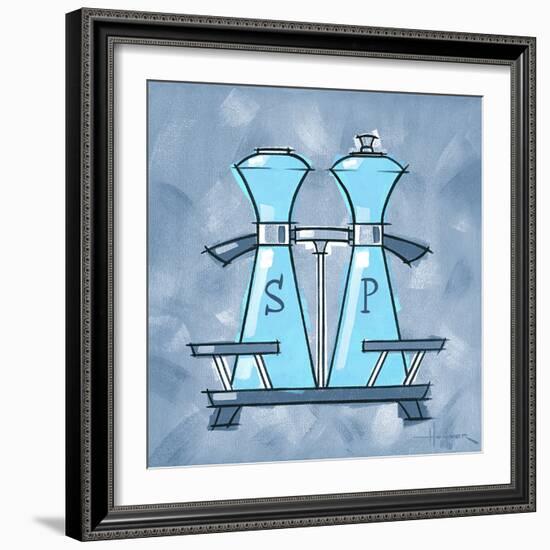 Blue On Blue Salt And Pepper-Larry Hunter-Framed Giclee Print