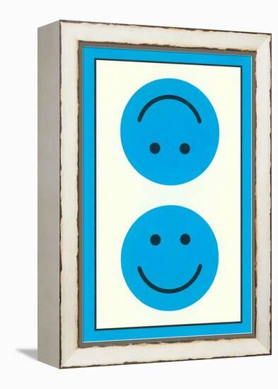 Blue Opposed Happy Faces-null-Framed Stretched Canvas