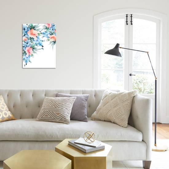 Blue Orange Blossom Bouquet Watercolor Giclee Print Victoria Nelson Art Com