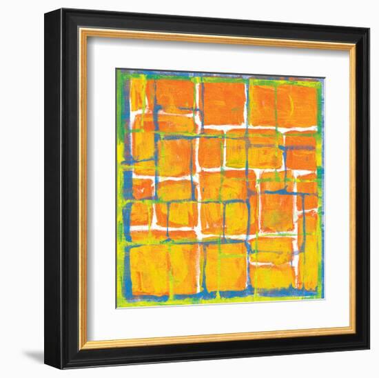 Blue Over Orange-Carmine Thorner-Framed Art Print