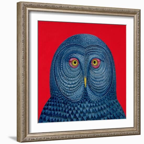 Blue Owl, 1995-Tamas Galambos-Framed Giclee Print