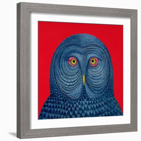 Blue Owl, 1995-Tamas Galambos-Framed Giclee Print