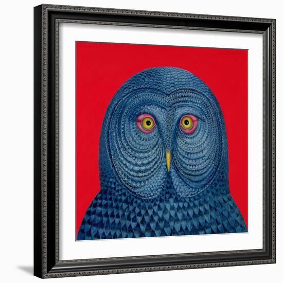 Blue Owl, 1995-Tamas Galambos-Framed Giclee Print