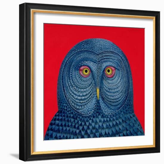 Blue Owl, 1995-Tamas Galambos-Framed Giclee Print