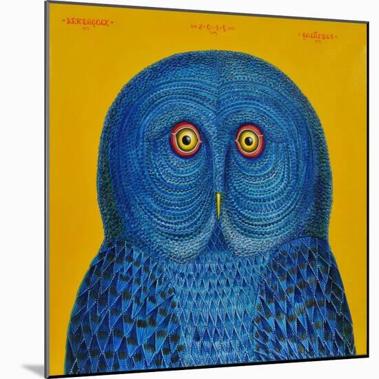 Blue Owl, 2015-Tamas Galambos-Mounted Giclee Print