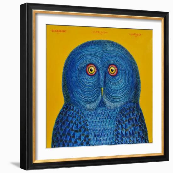 Blue Owl, 2015-Tamas Galambos-Framed Giclee Print