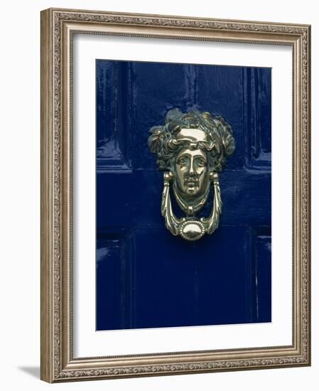 Blue Painted Door and Knocker in the Centre of the City of Dublin, Eire, Europe-Gavin Hellier-Framed Photographic Print