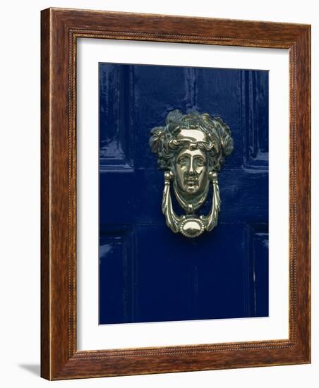 Blue Painted Door and Knocker in the Centre of the City of Dublin, Eire, Europe-Gavin Hellier-Framed Photographic Print