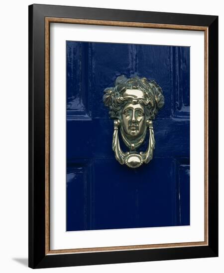 Blue Painted Door and Knocker in the Centre of the City of Dublin, Eire, Europe-Gavin Hellier-Framed Photographic Print
