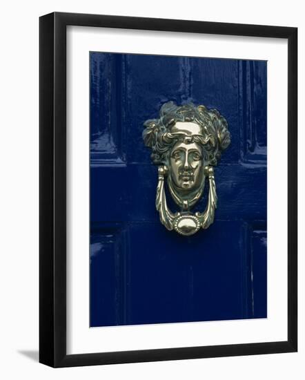 Blue Painted Door and Knocker in the Centre of the City of Dublin, Eire, Europe-Gavin Hellier-Framed Photographic Print