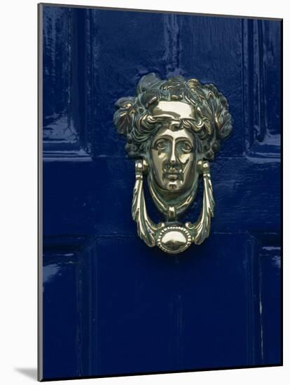 Blue Painted Door and Knocker in the Centre of the City of Dublin, Eire, Europe-Gavin Hellier-Mounted Photographic Print