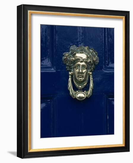 Blue Painted Door and Knocker in the Centre of the City of Dublin, Eire, Europe-Gavin Hellier-Framed Photographic Print