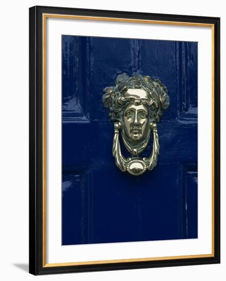 Blue Painted Door and Knocker in the Centre of the City of Dublin, Eire, Europe-Gavin Hellier-Framed Photographic Print