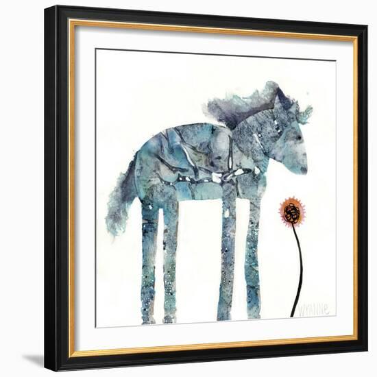 Blue Painted Pony-Wyanne-Framed Giclee Print