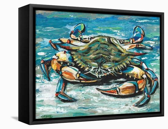 Blue Palette Crab I-Carolee Vitaletti-Framed Stretched Canvas