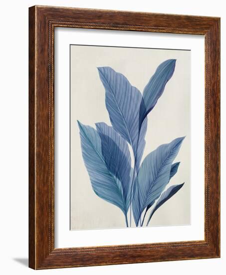 Blue Palm Leaves I-Aria K-Framed Art Print