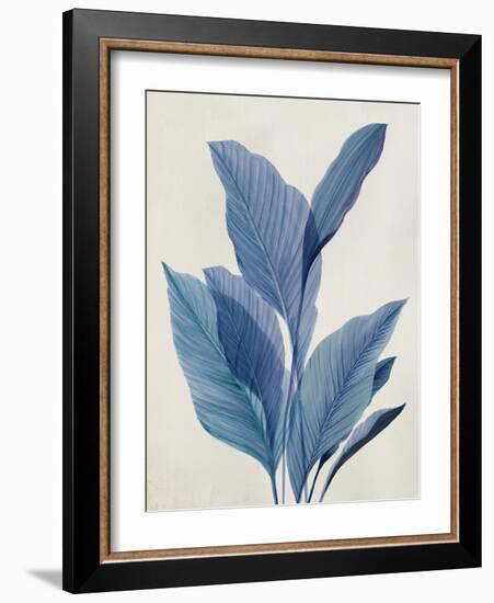 Blue Palm Leaves I-Aria K-Framed Art Print