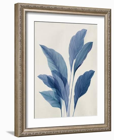 Blue Palm Leaves II-Aria K-Framed Art Print