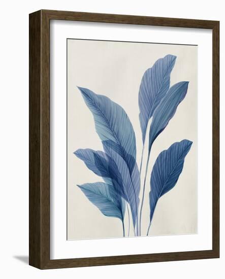 Blue Palm Leaves II-Aria K-Framed Art Print