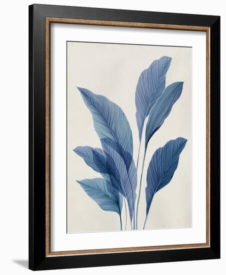 Blue Palm Leaves II-Aria K-Framed Art Print