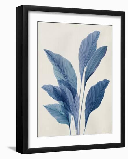 Blue Palm Leaves II-Aria K-Framed Art Print