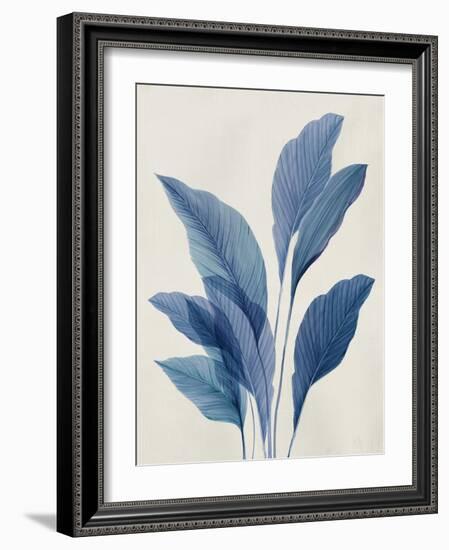 Blue Palm Leaves II-Aria K-Framed Art Print