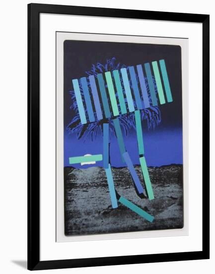 Blue Palm-Menashe Kadishman-Framed Limited Edition