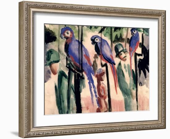 Blue Parrots-Auguste Macke-Framed Giclee Print