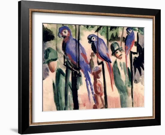 Blue Parrots-Auguste Macke-Framed Giclee Print