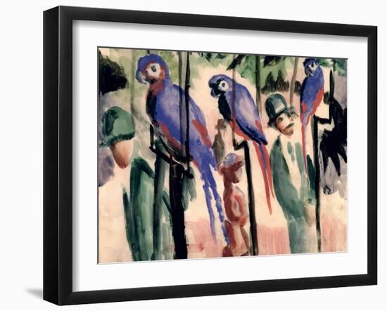 Blue Parrots-Auguste Macke-Framed Giclee Print