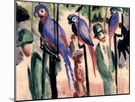 Blue Parrots-Auguste Macke-Mounted Giclee Print