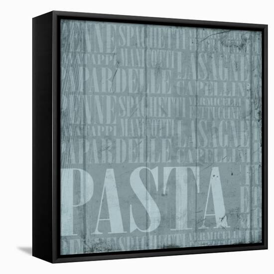 Blue Pasta-Jace Grey-Framed Stretched Canvas