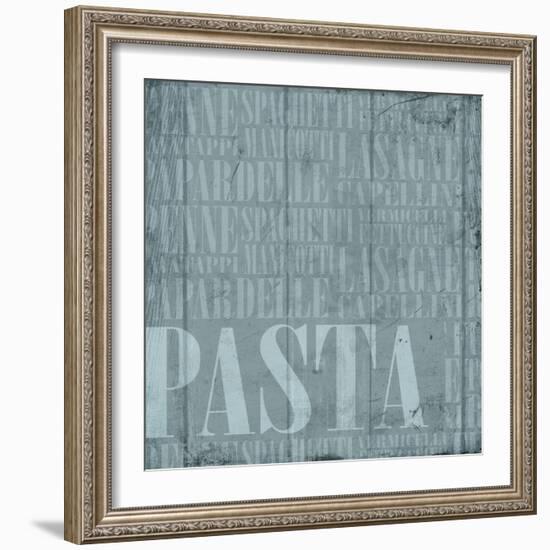 Blue Pasta-Jace Grey-Framed Art Print