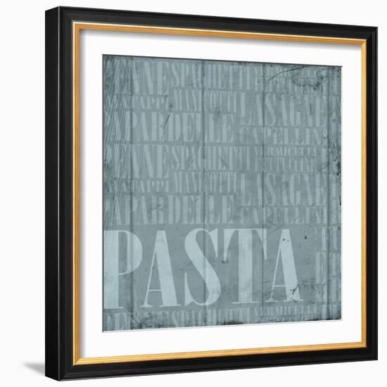 Blue Pasta-Jace Grey-Framed Art Print